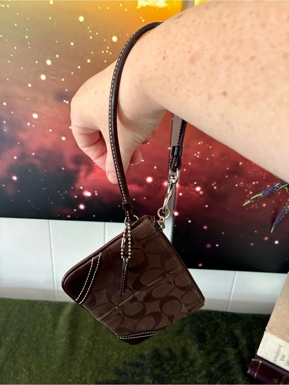 Coach Signature Canvas Wristlet